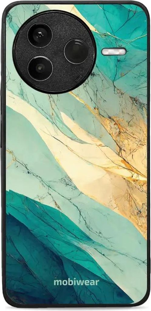 Handyhülle für Xiaomi POCO F7 Pro, Mobiwear Glossy Case, Türkis-Marmor