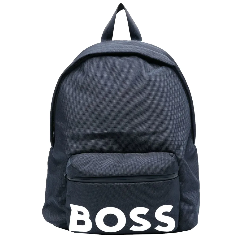 Sac à dos BOSS J20372-849 Bleu Foncé en toile résistante avec grand logo