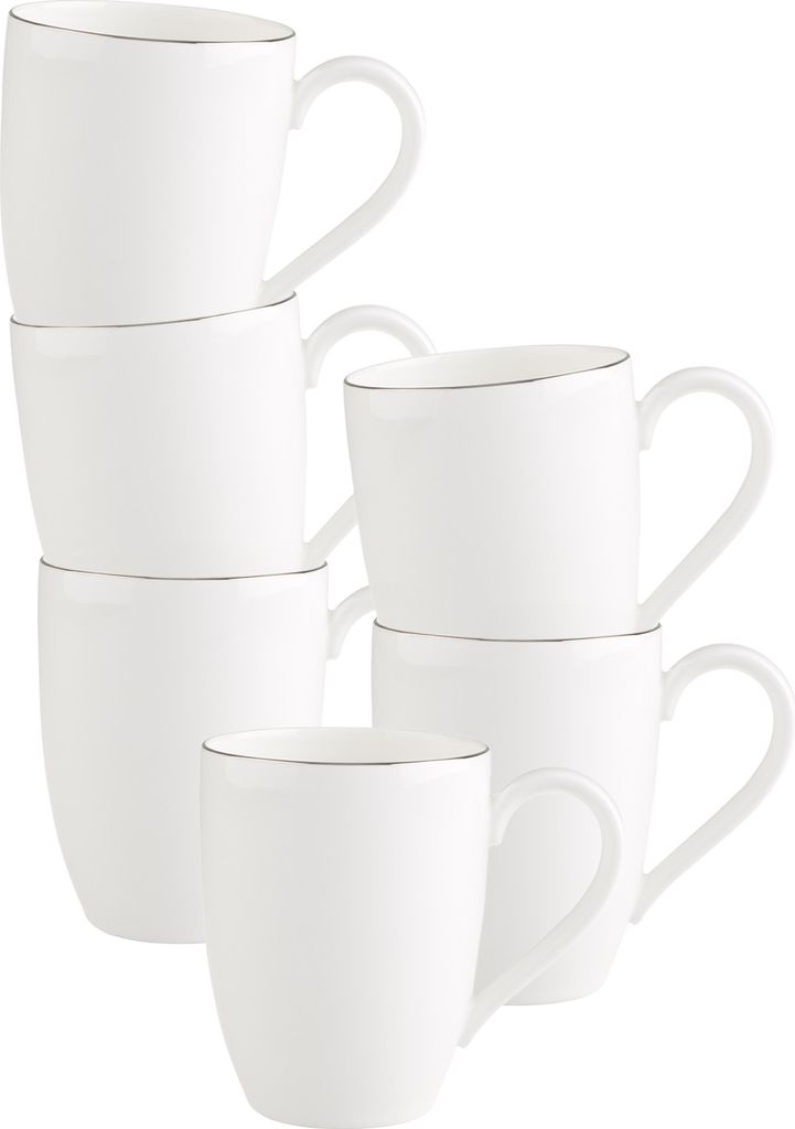 Villeroy & Boch Anmut Platinum No.1 Becher mit Henkel 300 ml 6er Set
