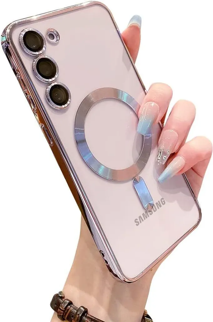 Cover MagSafe Samsung S23 Ultra Sottile Viola Trasparente
