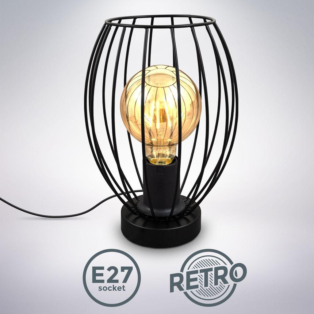 Nachttischlampe - mit Schalter, retro, max. 40W, E27 Produktbild 