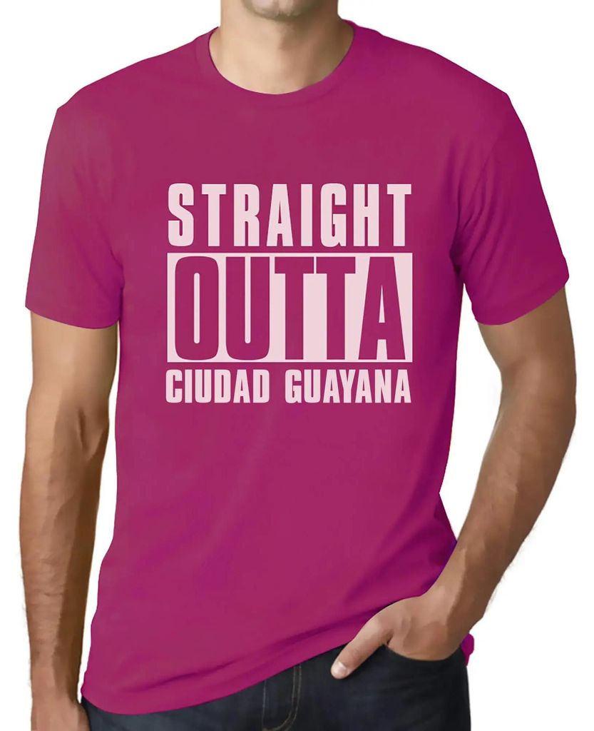Herren Grafik T-Shirt Straight Outta Ciudad Guayana Öko-Verantwortlich Vintage Jahrgang Kurzarm Lustige Druck Geburtstag Geschenk Mann