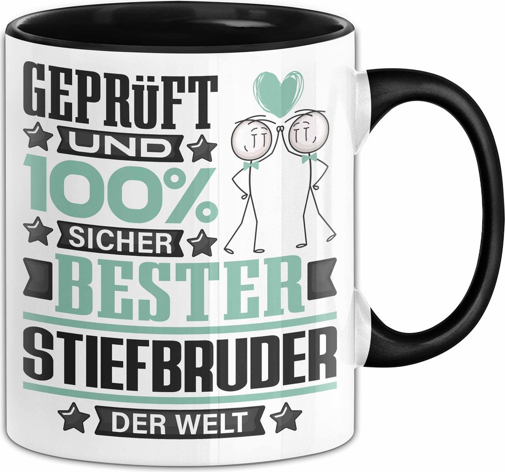 Stiefbruder Geschenk Lustiger Spruch für Stiefbruder Geschenkidee Bester Stiefbruder Der Welt (Schwarz)