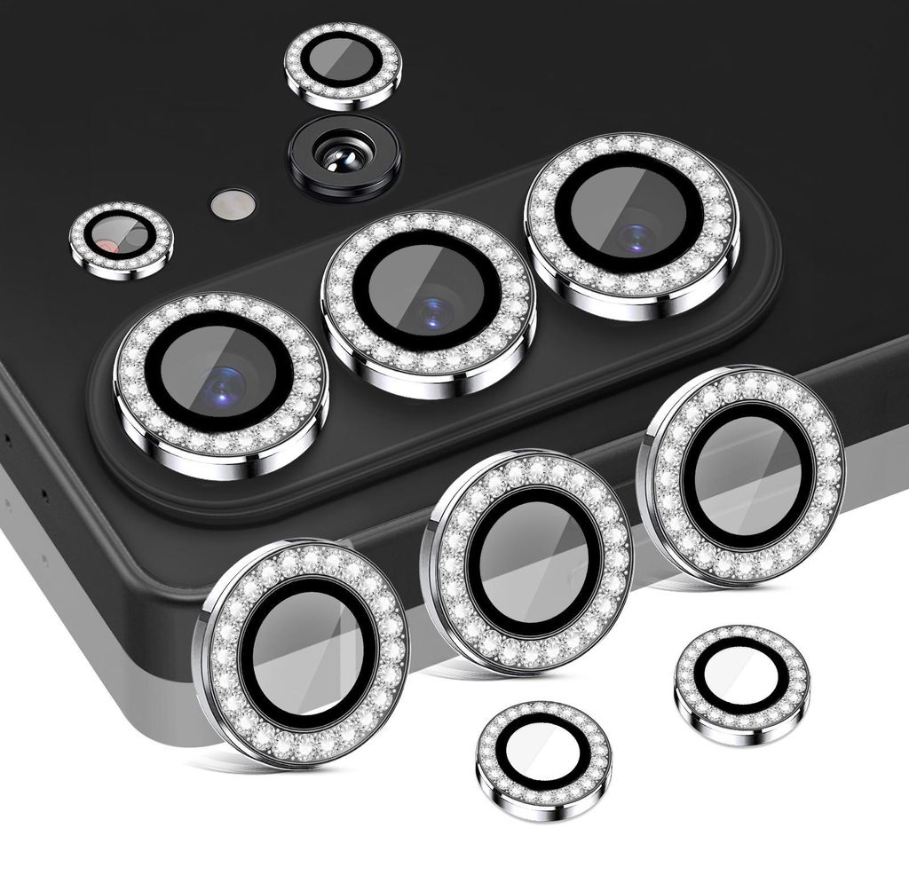 Kamera Linsenschutz Glas Set mit Schmucksteinen für Samsung Produktbild 