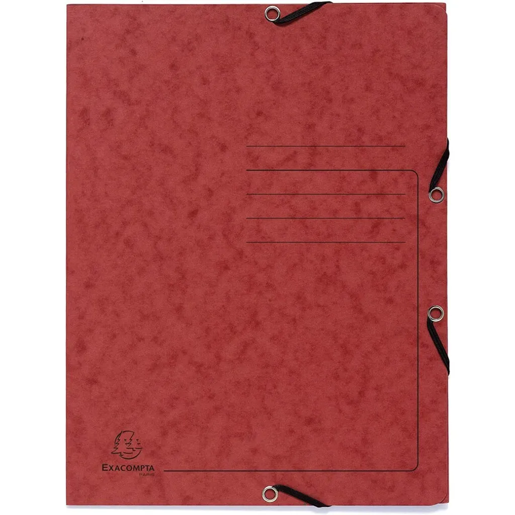 Exacompta 55405E Cartelline Rosse A4 con Lembi per Appunti e Dispense