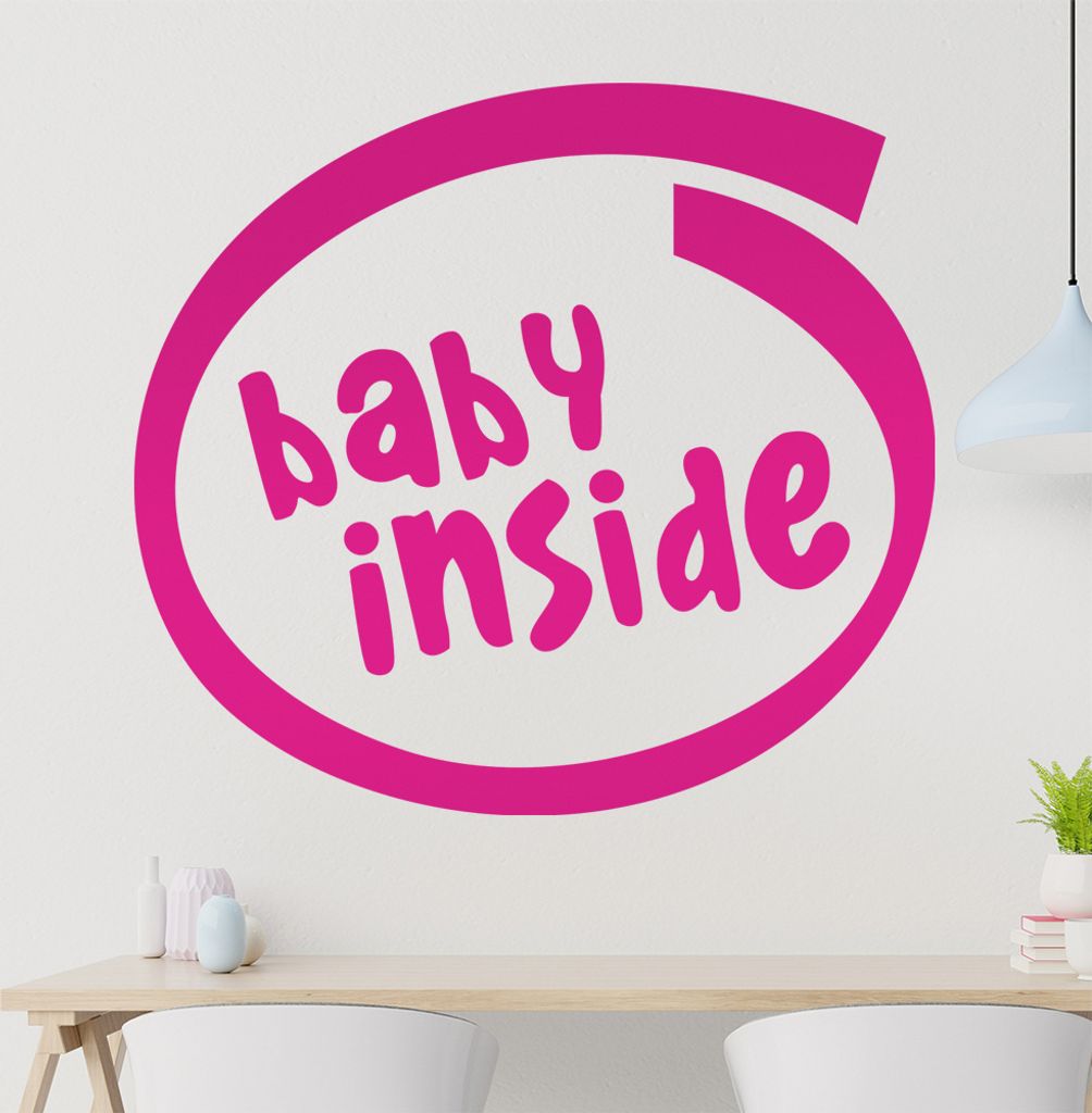 baby inside Wandtattoo in 6 Größen - Wandaufkleber Wall Sticker - Dekoration, Küche, Wohnzimmer, Schlafzimmer, Badezimmer