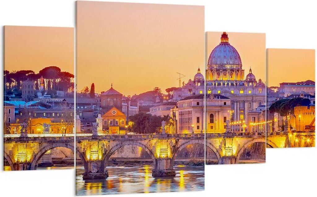 Bild auf Leinwand - Leinwandbild - Rom Italien Basilika Geschichte - 160x90cm - Wand Bild - Wanddeko - Leinwanddruck - Bilder - Kunstdruck - Leinwa...