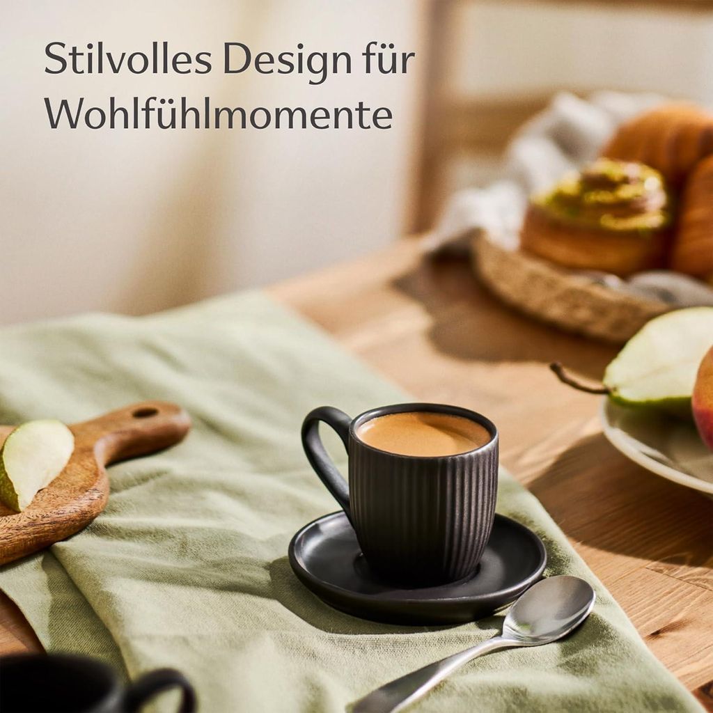 Espressotassen Schwarz Matt 6er Set Espressotassen