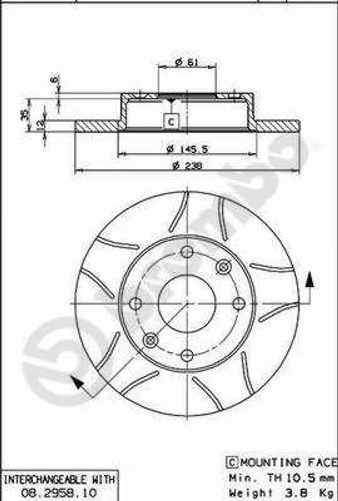 Disque de Frein Haute Résistance 08.2958.75 pour Renault Megane et Clio