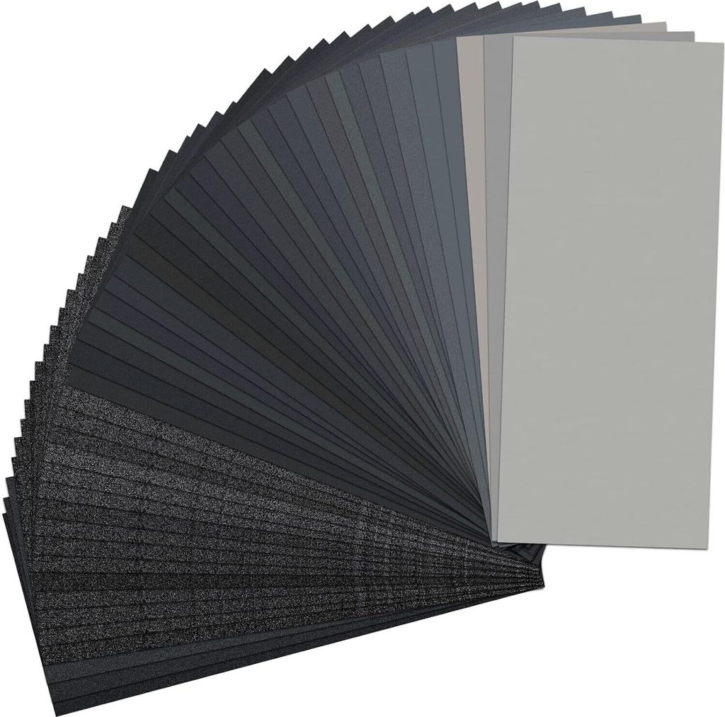 Schleifpapier, 45 Stück Schleifpapier, 120 bis 5000 verschiedene Körnungen, 9*3.6inch, Premium-Schleifpapier für Holzmöbel-Finish, Metallschlei...