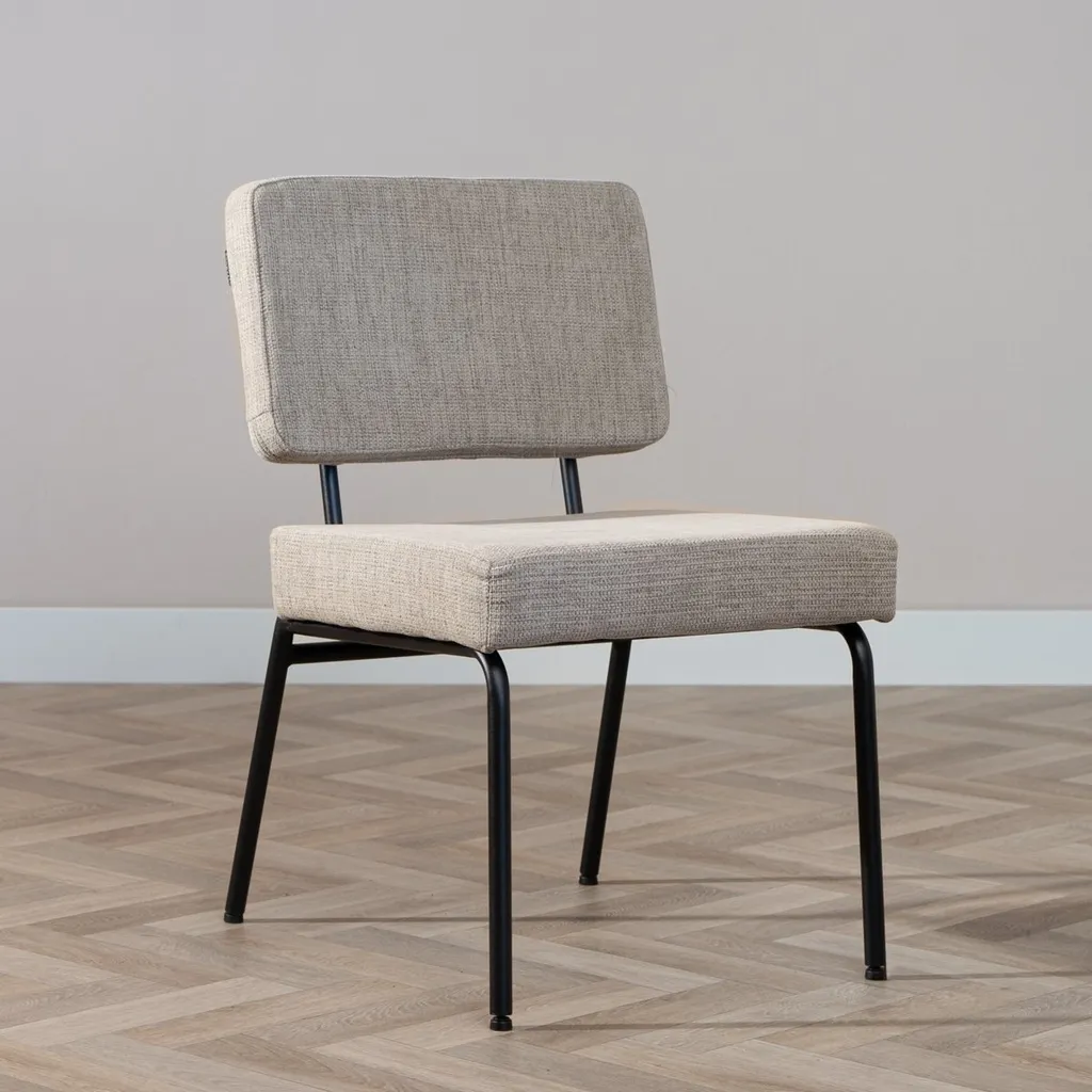 Bronx71 Chaise de salle à manger Espen en tissu recyclé taupe robuste