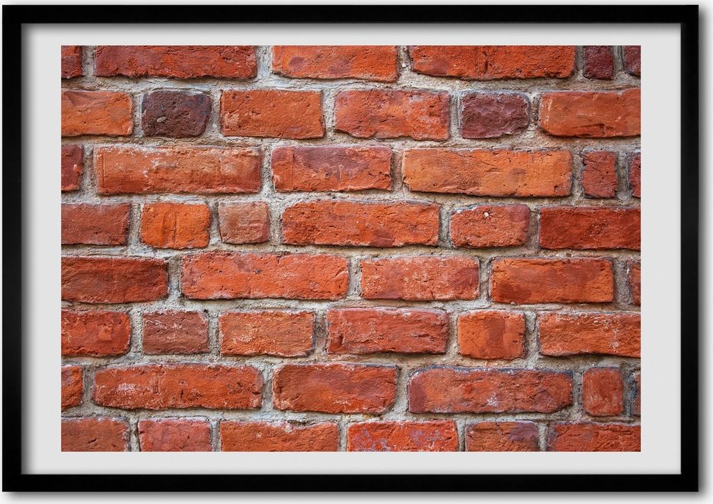 Bild - Bilderrahmen - 100 cm x 70 cm - MDF - Rahmen - Foto - Wandkunst Ziegelwand