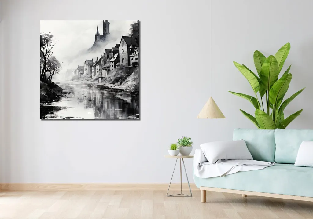 Tableau Reflet Brumeux 100x100 cm - Impression Haute Définition Chic - 2