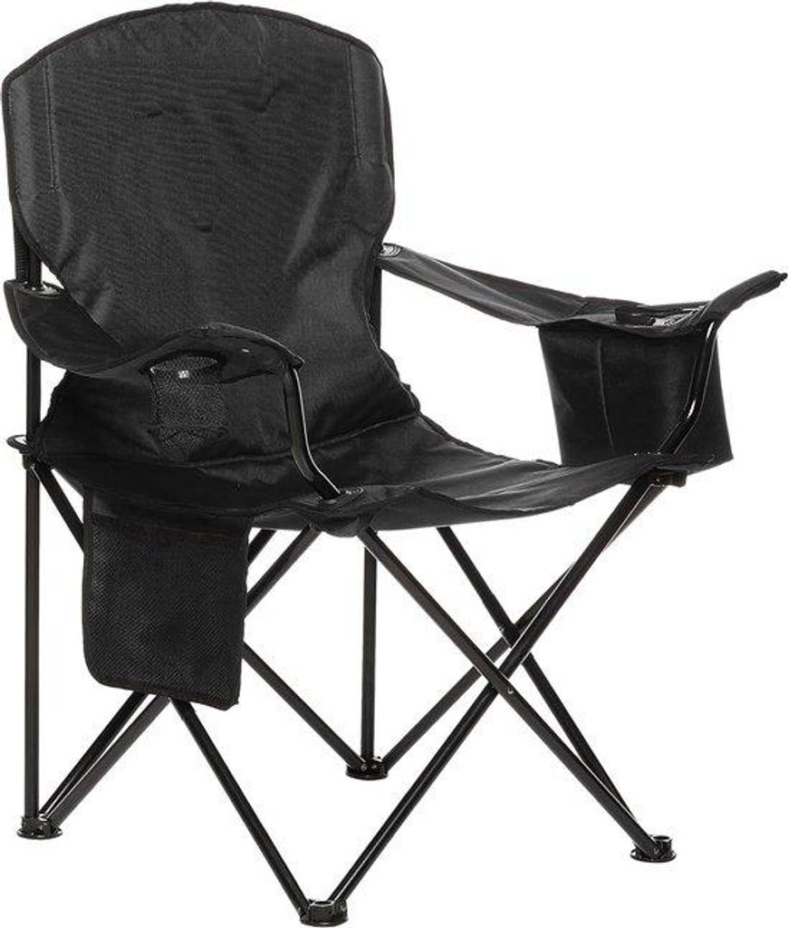 Famanu Campingstuhl mit Kühltasche - Schwarz