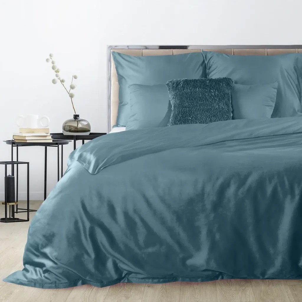 Eurofirany Nova 3 Verde Petrolio 160x200 Raso di Cotone Elegante