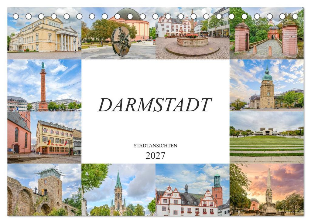 Darmstadt Stadtansichten (Tischkalender 2027 DIN A5 quer), CALVENDO Monatskalender