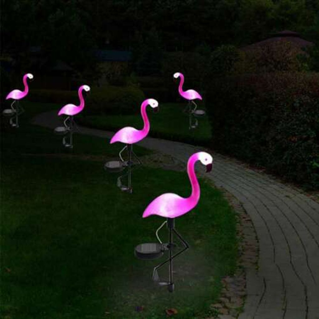 3er Flamingo LED Solarlampe Garten außenlampe Gartenfigur Gartenbeleuchtung IP65 