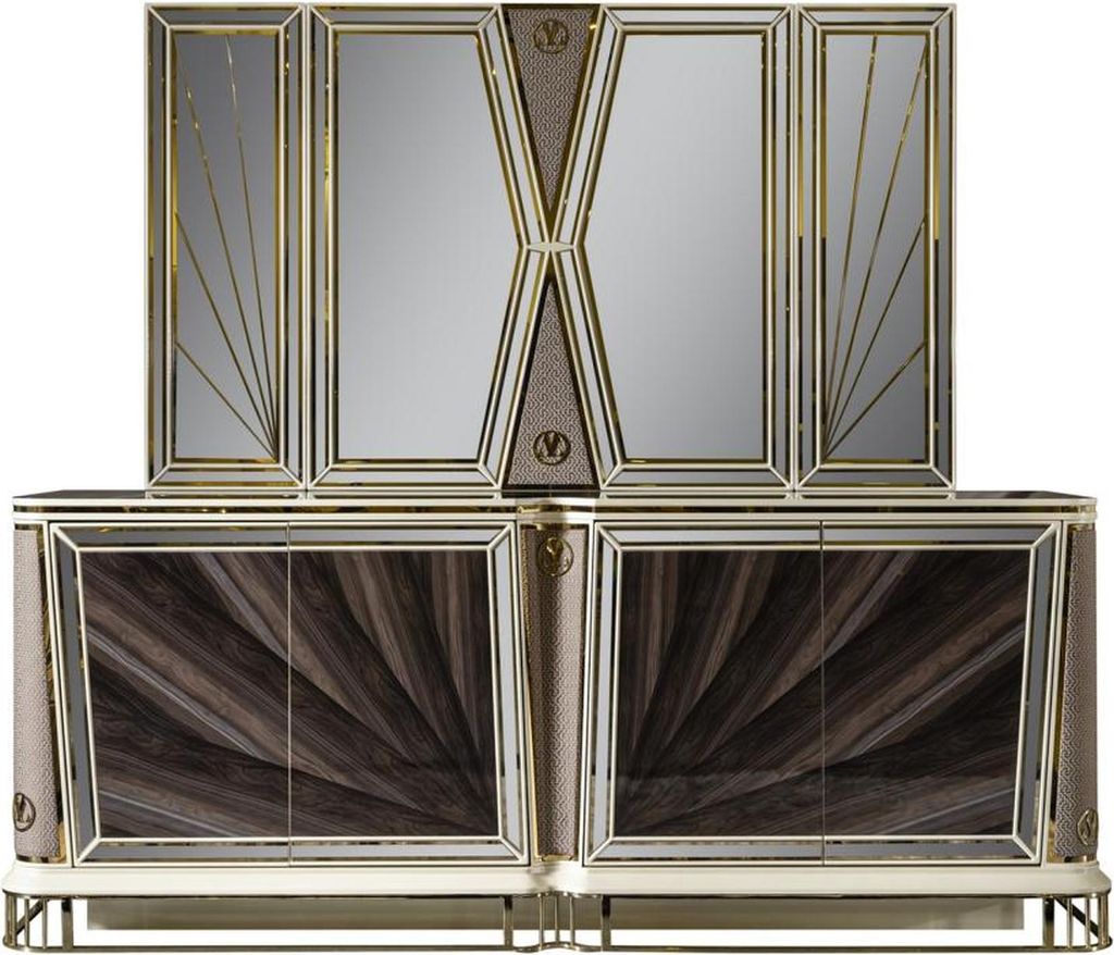 Luxus Kommode Anrichte Sideboard Metall Gold Schrank Edle Kommoden Neu