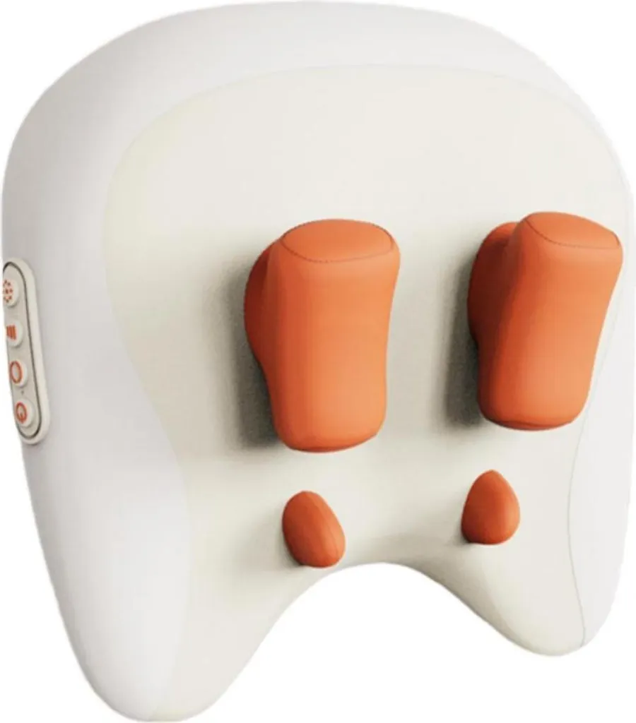 Masseur de Cou Rechargeable Chauffant Oreiller Relaxation 6D Orange