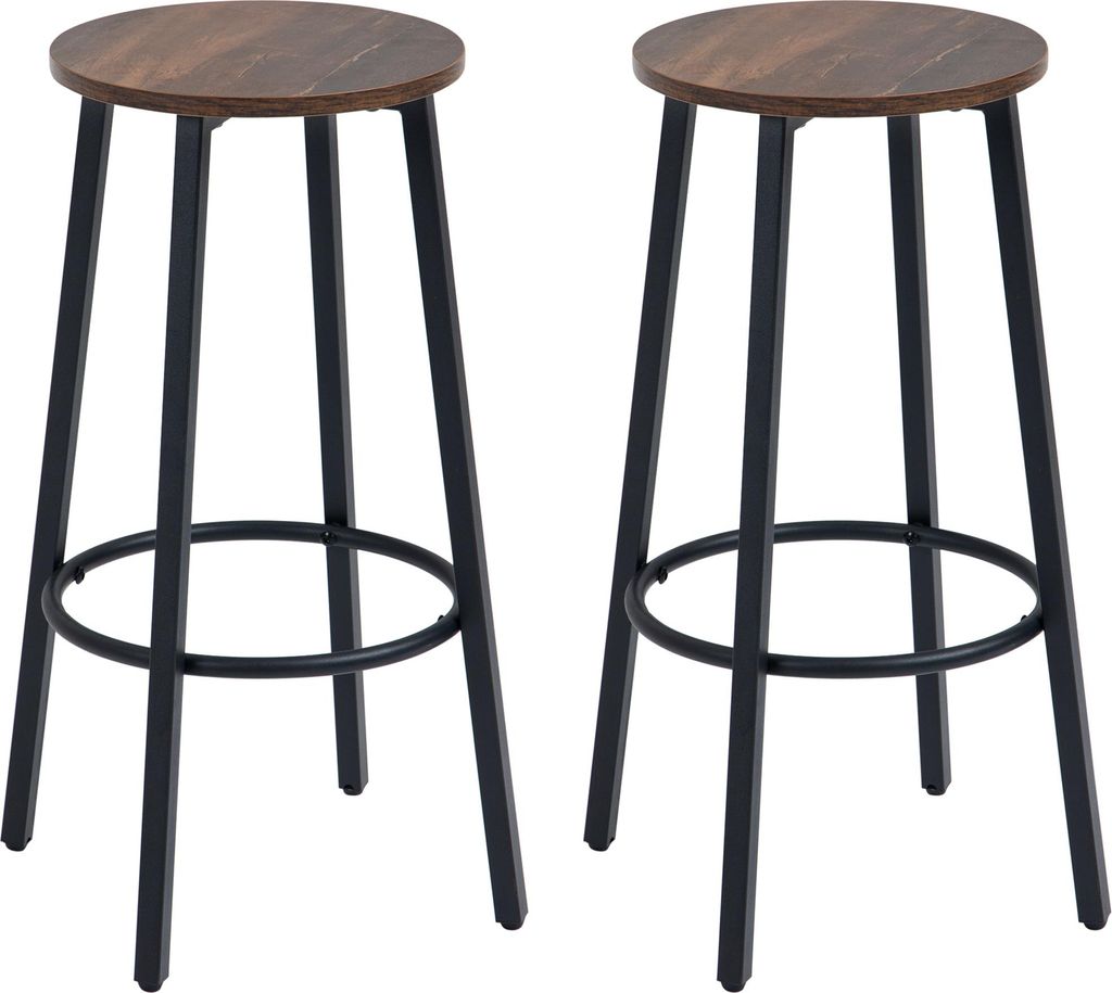 Barhocker-Set aus 2 Barstš¹hlen im Industrial Design. Metallrahmen. Fu?stš¹tze. 42 x 42 x 65 cm