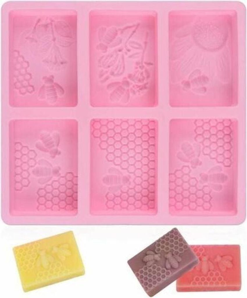 3D-Bienen-Silikonformen für selbstgemachte Bastelarbeiten – Quadratisch, Rosa