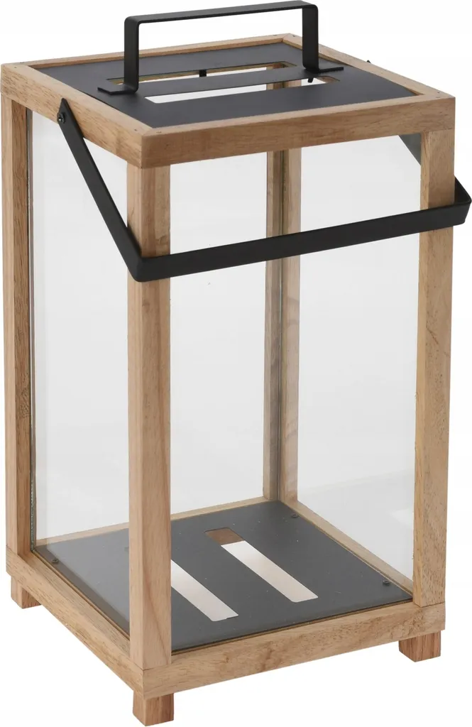 Lanterne de jardin brune 43 cm - Décoration zen pour terrasse et patio