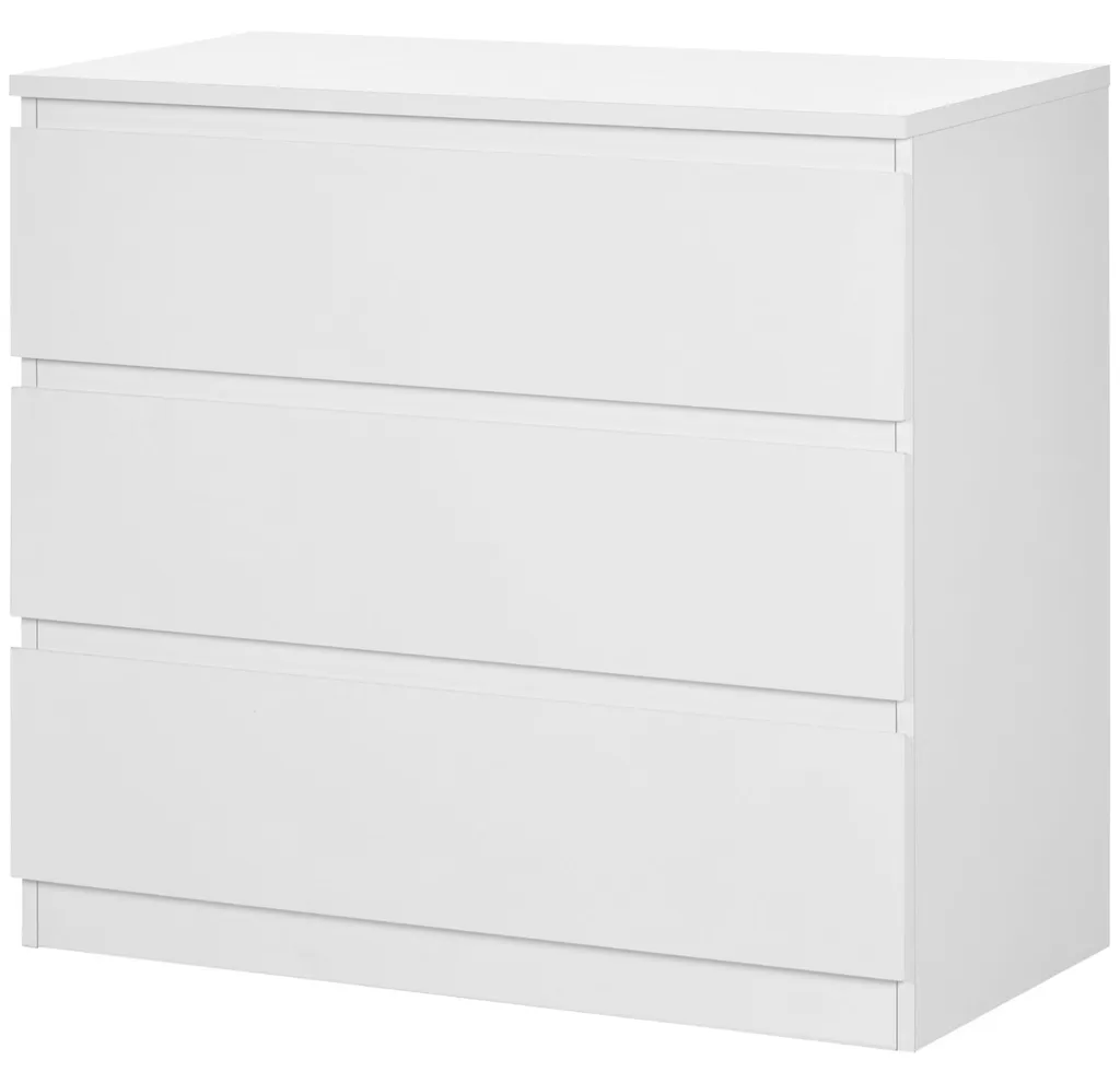 Petit buffet de chambre à 3 tiroirs commode de rangement bois clair