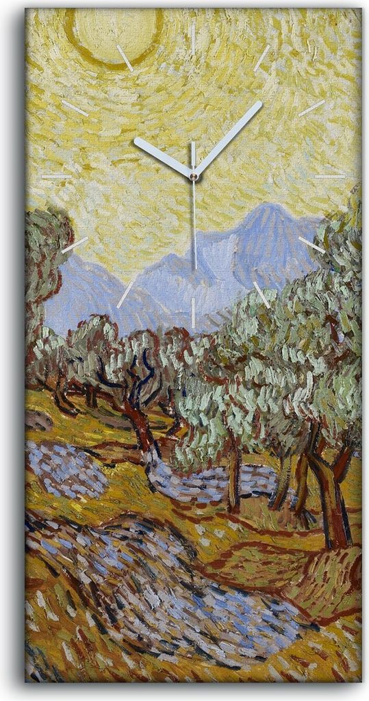 Dekor Leinwand Uhr Wandbilder Geräuschlos Kunstdruck 30x60 Oliven bäume - weiße Hände