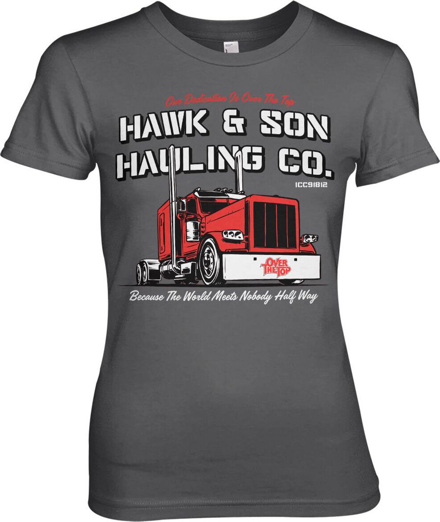 Hawk & Son Hauling Co Girly Tee - Medium - DarkGrey