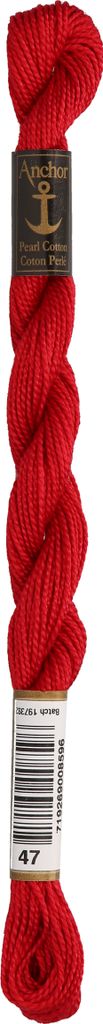 Anchor Perlgarn Stärke 5 4585000-00047 kirschrot Stickgarn, 100 % Baumwolle, 5g Strängchen
