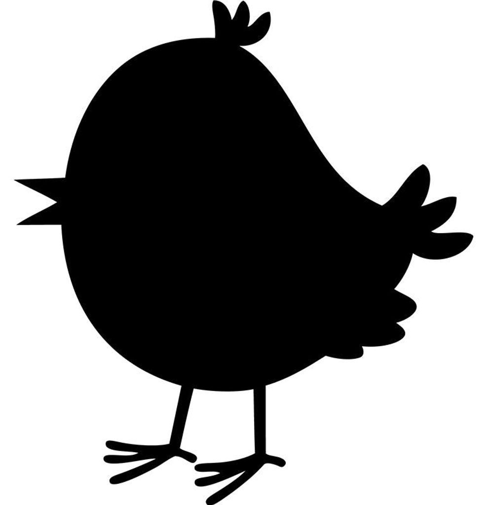 Kreidetafel-Aufkleber – abwischbare Wandaufkleber – Karikatur eines kleinen Vogels – 30 x 30 cm