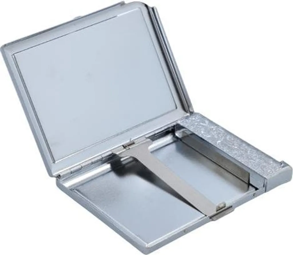 Portasigarette Professionale Argento 20 Posti con Accendino Gas