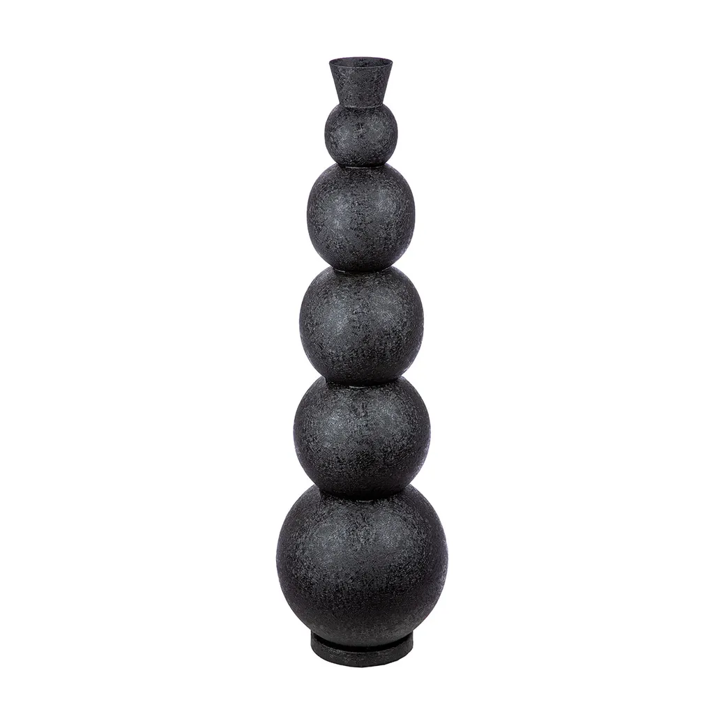 Vase de sol stable en fer noir Rotonda 87 cm pour habiller vos coins vides