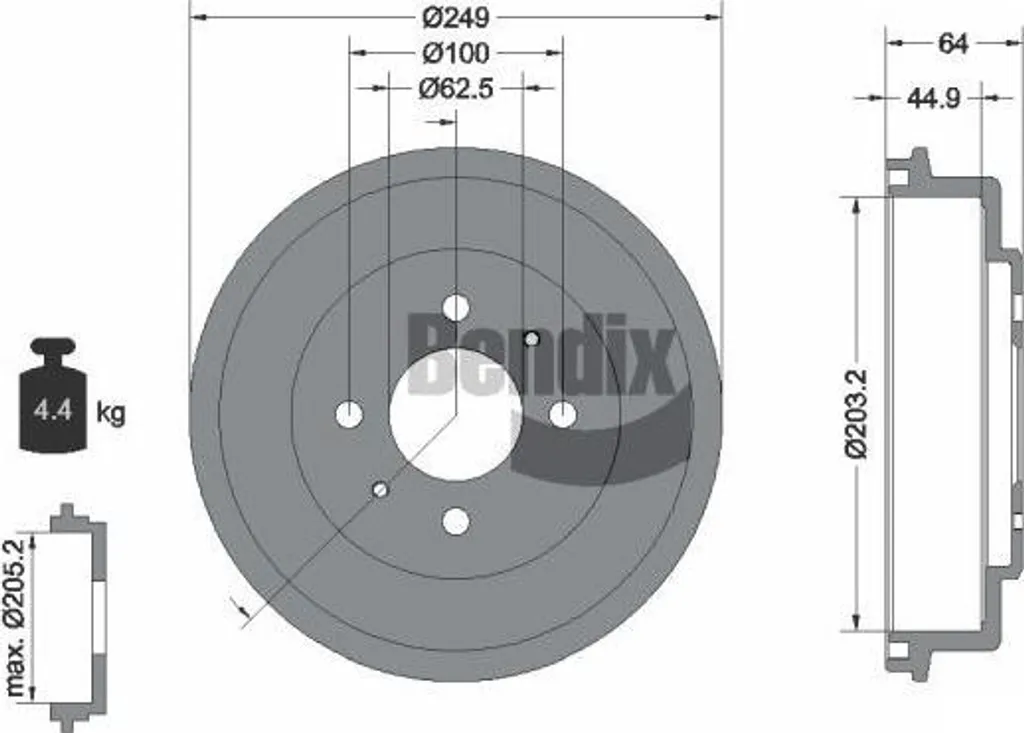 BENDIX BDM1123 Tambour de Frein Fonte Haute Résistance OE 5841125201