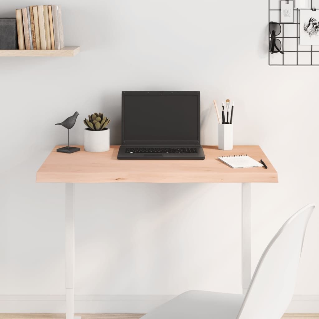"im Angebot" Tischplatte - Hochwertiger Tischzubehör - 80x40x(2-4) cm Massivholz Eiche Unbehandelt - Tischplatten CC7698