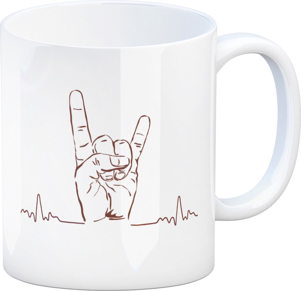 Rockzeichen Hand Kaffeebecher