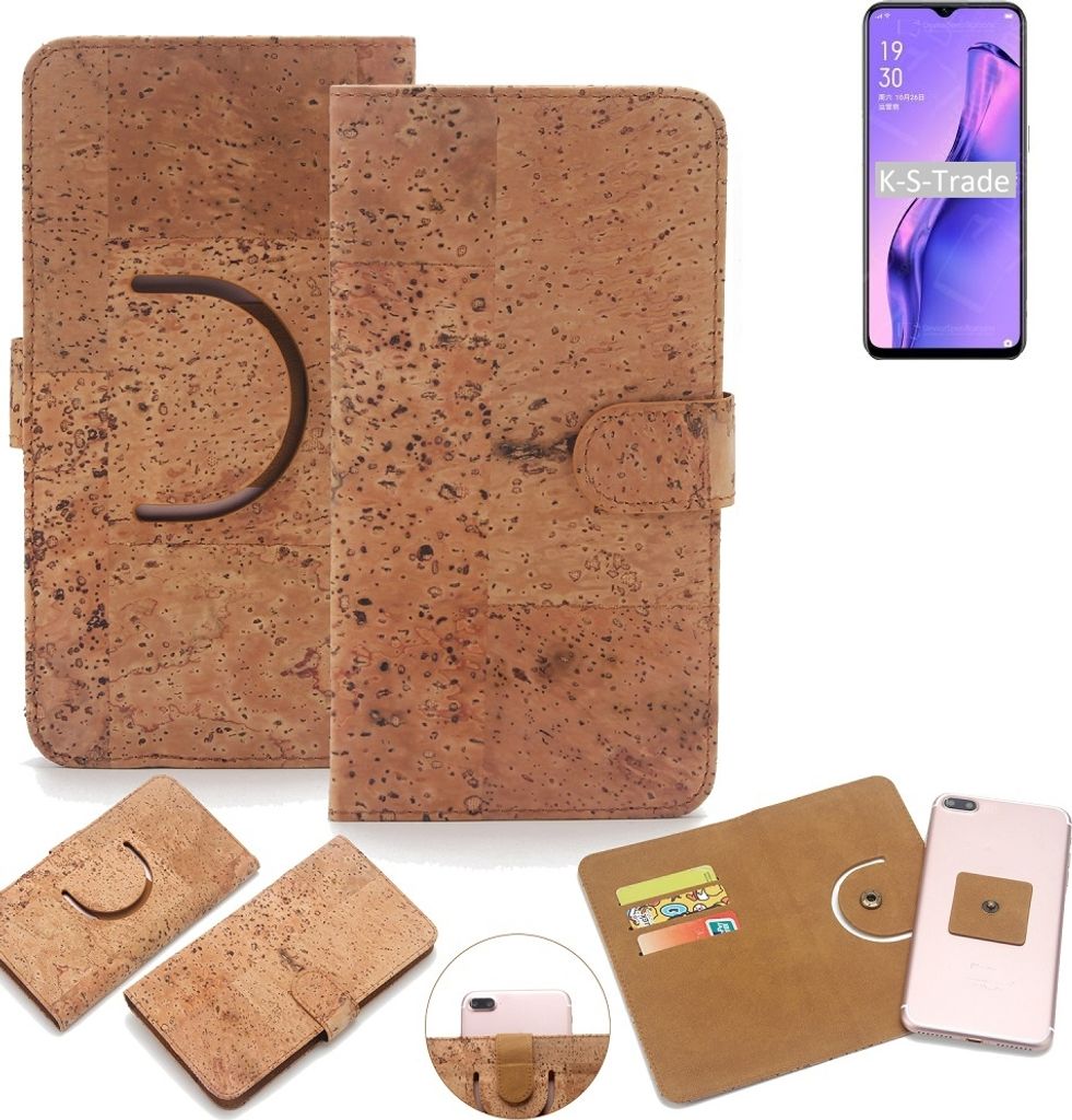 K-S-Trade Handy-Hülle Schutz-Hülle kompatibel mit Oppo A31 Handyhülle Schutzhülle Korkhülle Kork-Hülle 1x