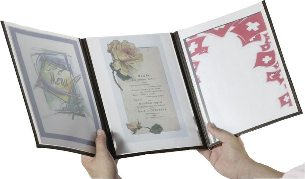 Securit Crystal Menühalter dreifach A4 | Kunststoff | 3 Speisekarten