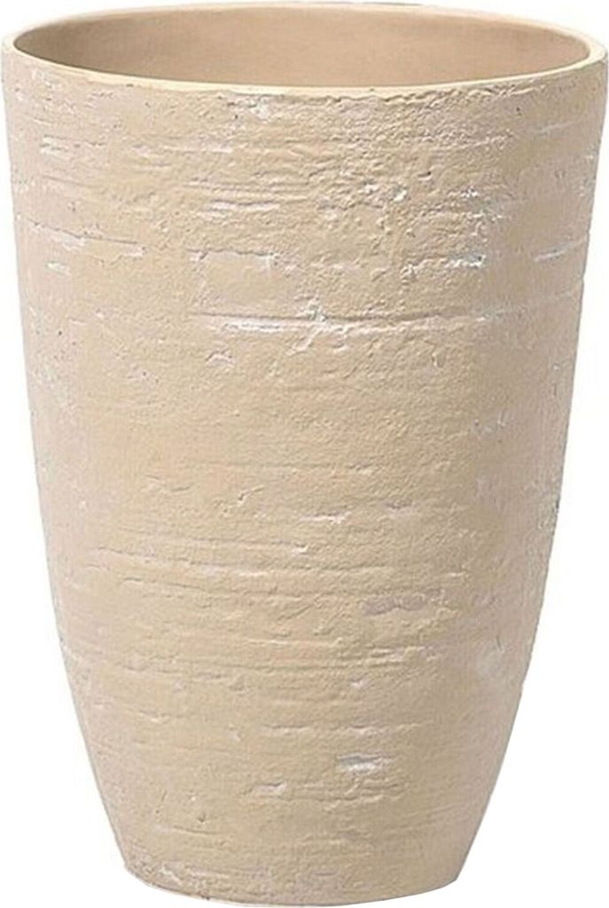 BELIANI Blumenkübel Beige 35 x 35 x 50 cm aus Steingemisch mit schlanker Form für den Innen- und Aussenbereich Modernes Design
