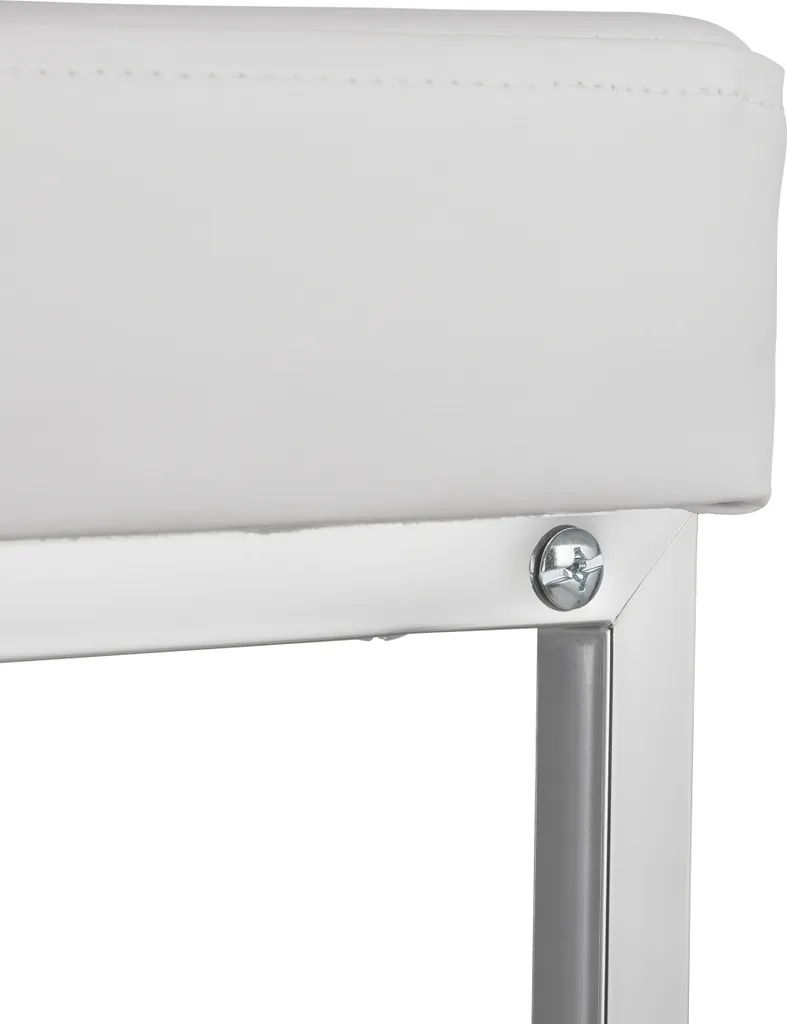 Tabouret Blanc pour Chambre et Salon - Siège Confort avec Tablette 2in1 - 6