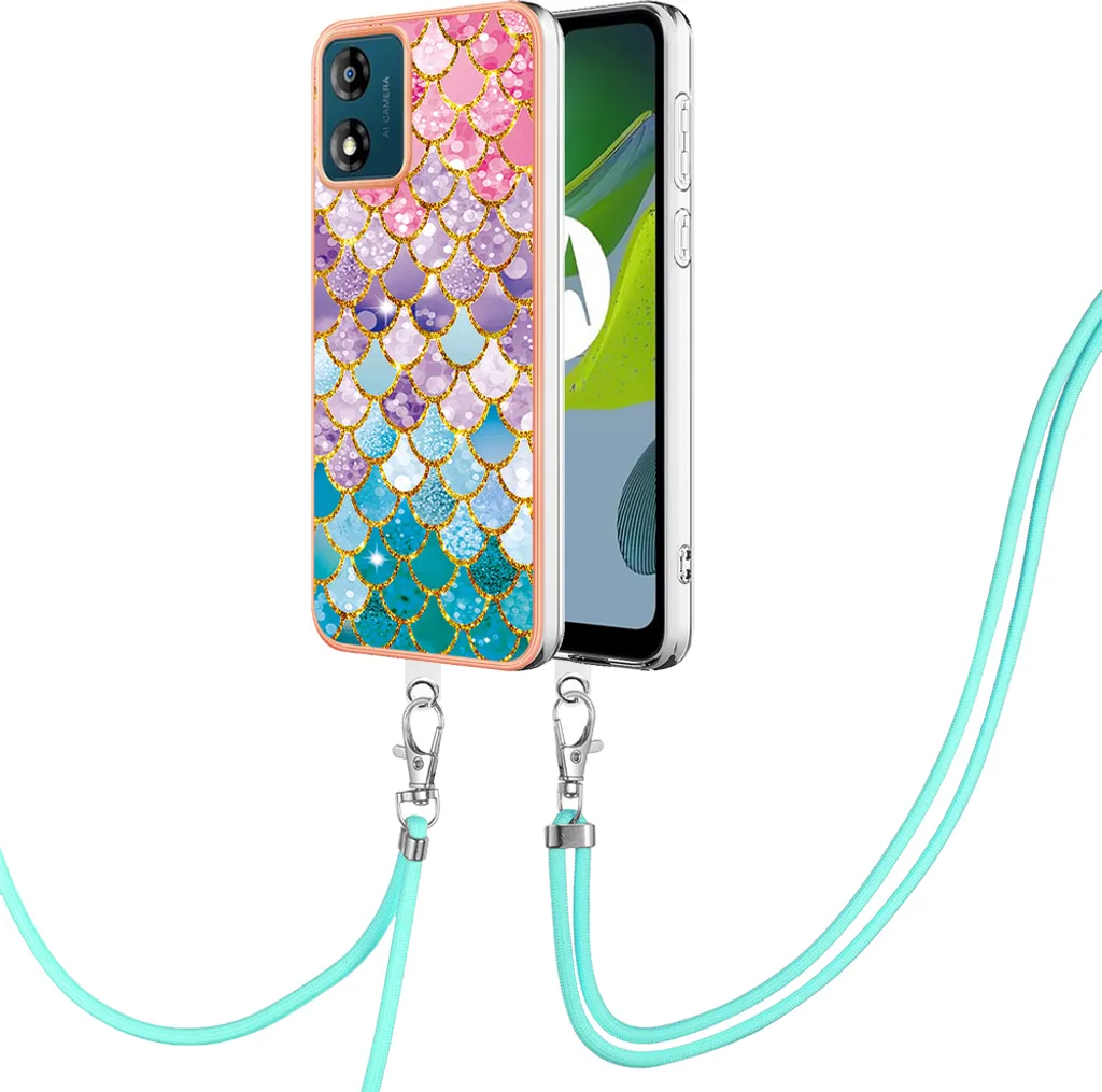 Cover Motorola Moto E13 con Laccio Regolabile: Protezione Shock-Absorb TPU