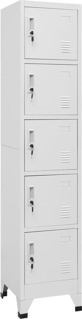 Schließfachschrank Hellgrau 38x40x180 cm Stahl