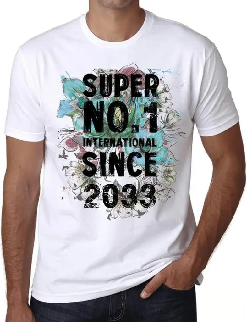 Herren Grafik T-Shirt Super Nr1 international seit 2033 – Super No1 International Since 2033 – Öko-Verantwortlich Vintage Jahrgang Kurzarm Lus...