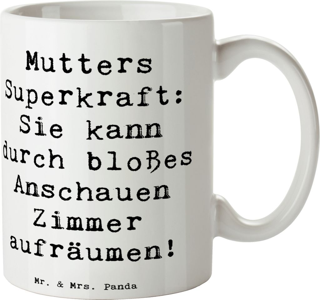 Mr. & Mrs. Panda Tasse Spruch Mutters Magie - Weiß - Geschenk, Liebe, Mutter, Ordnung, Weihnachten, Pott, Kaffeebecher, Becher, Kaffeetasse, schö...