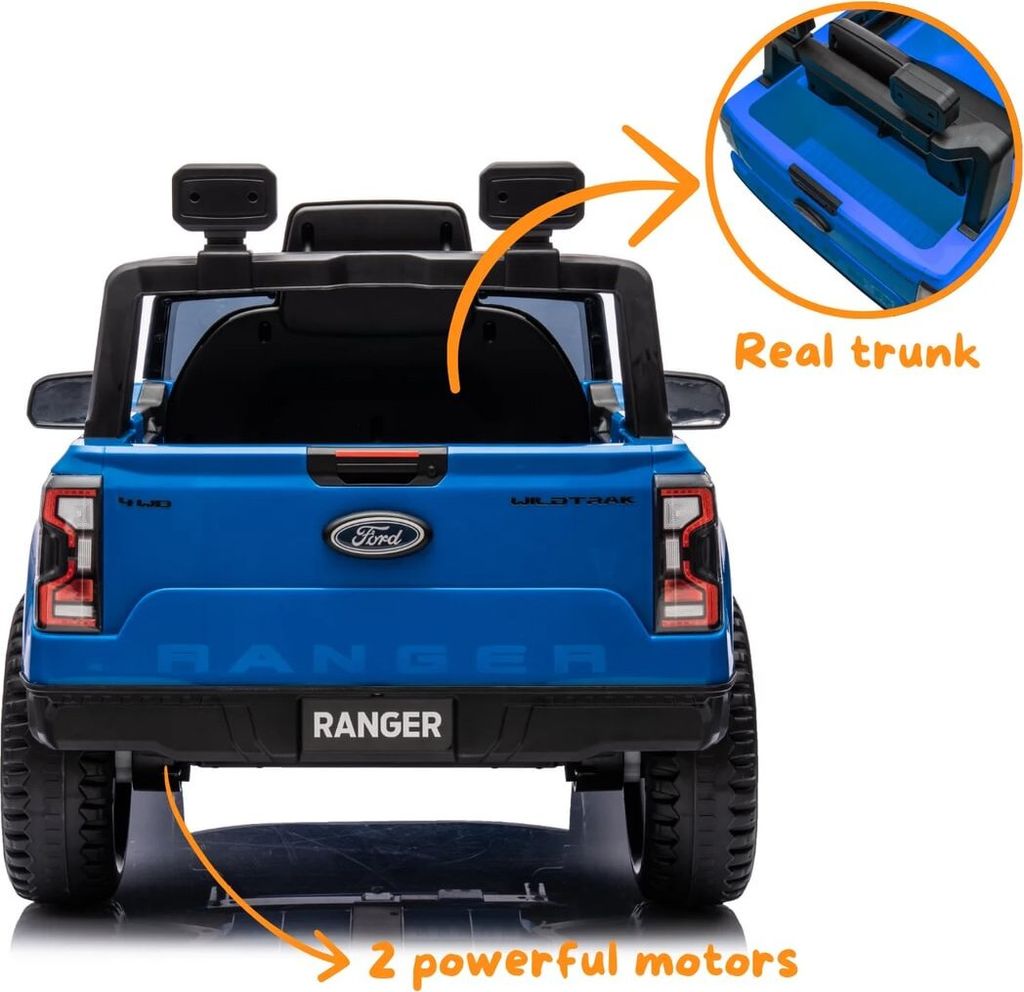 Berghoff – Voiture électrique enfant Ford Ranger 12V – 2 moteurs – Vitesse 3 à 5 km/h – Siège en similicuir – Télécommande parentale incluse