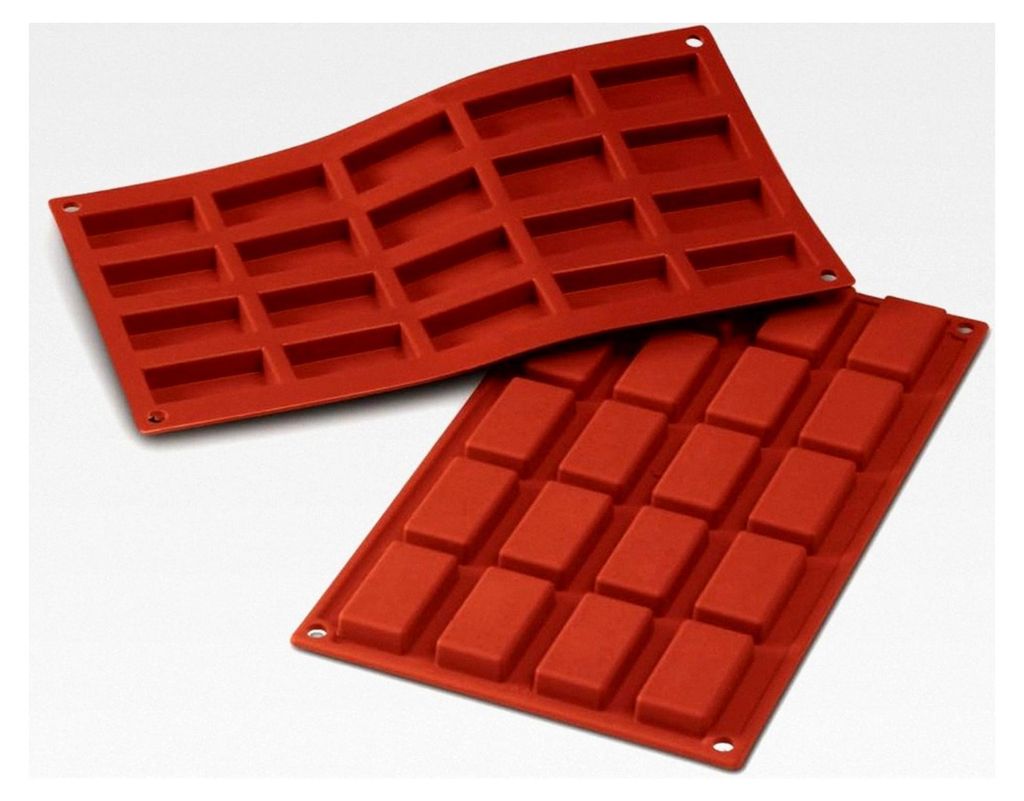 Silikonform für Monoportionen, Antihaft, 20 Formen, 1er Pack Kuchenform, 49 x 26 mm, h11 mm, Italy