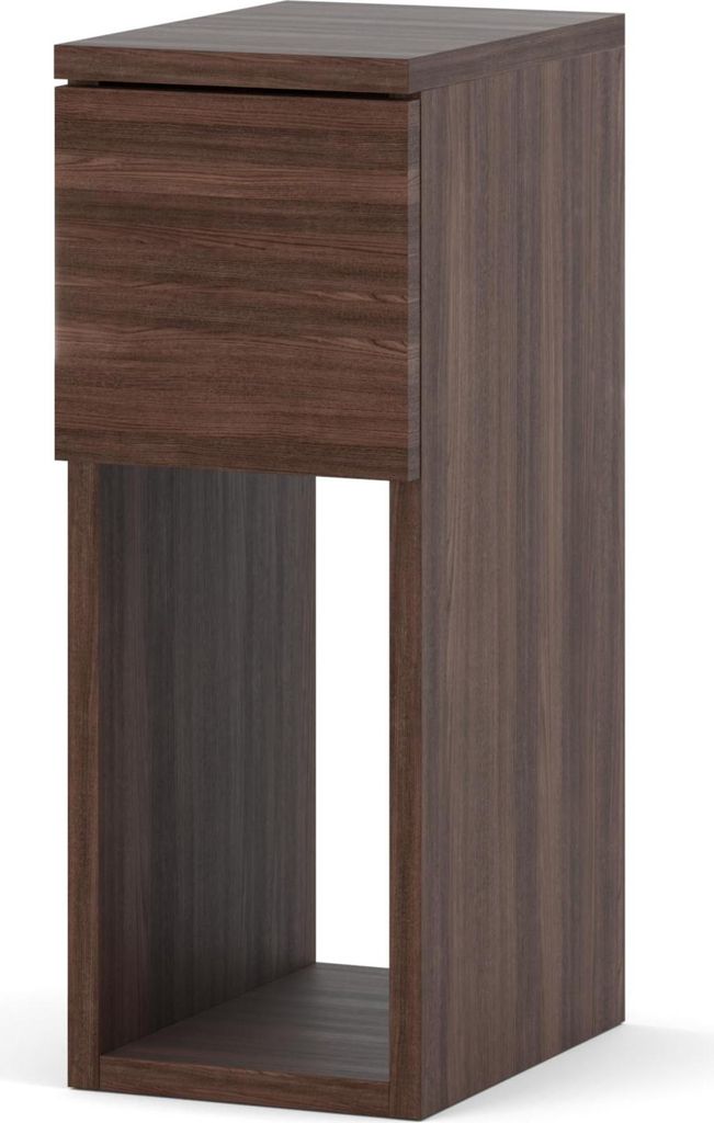 Nachttisch Wenge Eiche 20 cm schmal – moderner Beistelltisch mit Schublade für Schlafzimmer
