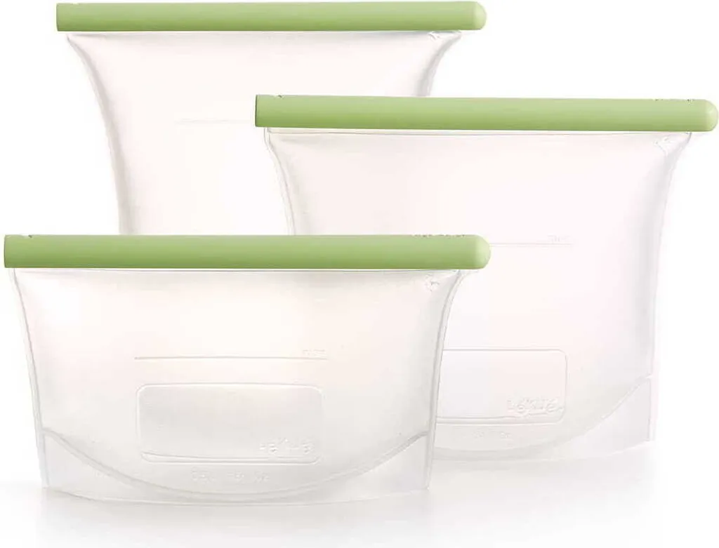 Kit Conservation Zéro Déchet LEKUE 3 Sacs Silicone pour Batch Cooking