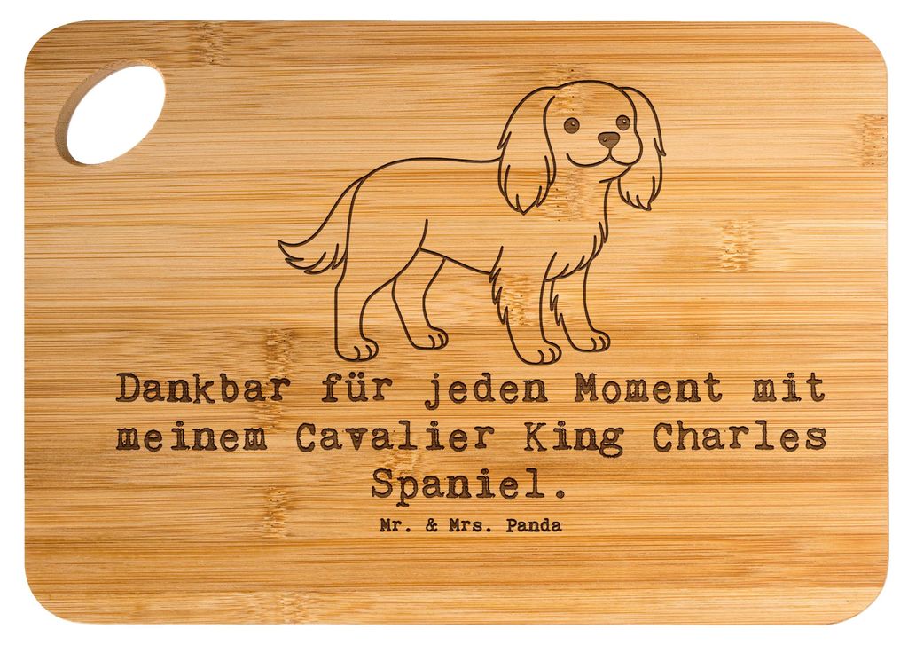 Mr. & Mrs. Panda Frühstücksbrettchen Cavalier King Charles Spaniel Moment - Transparent - Geschenk, Schneidebrett, vesperbrett, Holzbrett, Küche...