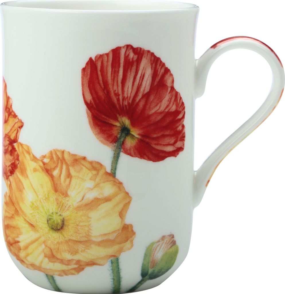 Maxwell & Williams Becher Mohn - Katherine Castle Floriade, Tasse, Kaffeetasse, Bone China, Bunt, 350 ml, JY0039